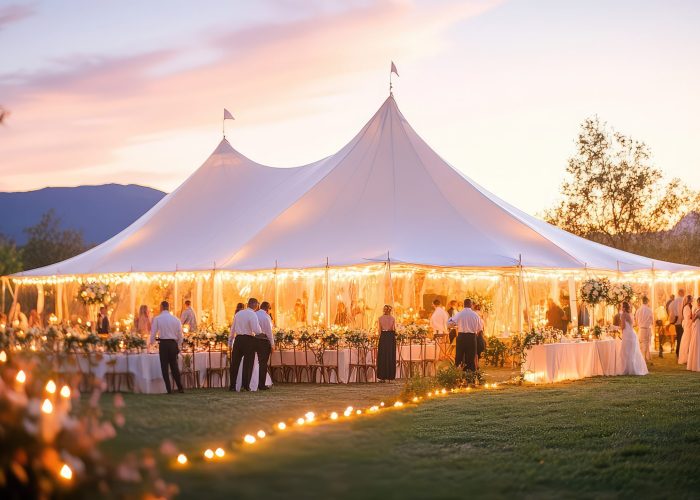 white tent wedding rentals, on the shine moon night, high end event --ar 16:9 --style raw --stylize 250 --v 6.1 Job ID: 283bf4f4-dbd5-4b17-8344-b41722d8a00b